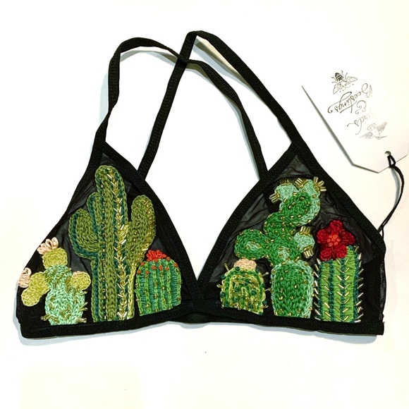 Birds & Beestings Cactus Embroidered Bralette - Picture 6 of 10